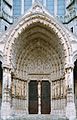 Gotisches Figurenportal mit Trumeau, Notre-Dame-de-Chartres, Nordquerhaus-Portale, um 1220