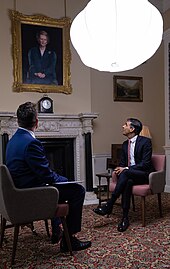 Prime Minister Rishi Sunak is interviewed by Jon Kay for BBC Breakfast television in 10 Downing Street.