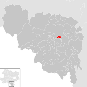 Lage der Gemeinde Wimpassing im Schwarzatale im Bezirk Neunkirchen (anklickbare Karte)
