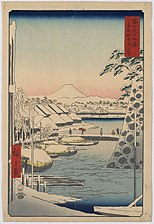 36 Views of Mount Fuji - #3. Sukiyagashi in the Eastern Capital