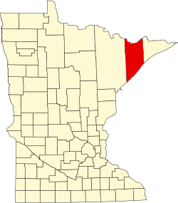 Karte von Lake County innerhalb von Minnesota