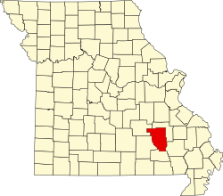 Karte von Reynolds County innerhalb von Missouri