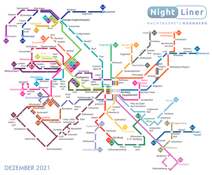 Liniennetz des NightLiners