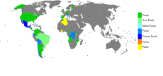 Land hvor Paula (grønt) er mye brukt