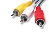 RCA Plugs for composite video (yellow) and stereo audio (white and red)