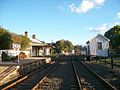 View of station from railway crossing