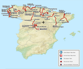 Routekaart van de Ronde van Spanje 2012