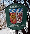 Wappenschild Landkreis Landsberg am Lech, an der Grenze zum Lkr Ostallgäu