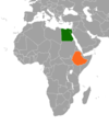 Location map for Egypt and Ethiopia.