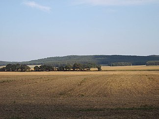 Hellberge aus Richtung der Landesstraße 26 (Breitenfeld–Schwiesau)