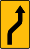 T-18c "plate indicating unexpected change of road direction – to the right"