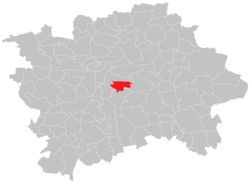 Location of Vršovice in Prague