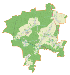 Mapa konturowa gminy Sośnicowice, po prawej znajduje się punkt z opisem „Smolnica”