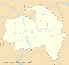 Mapa konturowa Doliny Marny, blisko lewej krawiędzi nieco na dole znajduje się punkt z opisem „Fresnes”