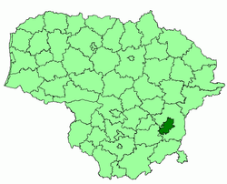 Location of Vilnius city municipality within Lithuania