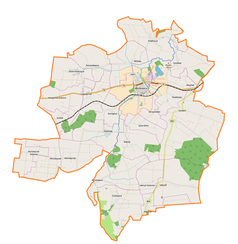 Mapa konturowa gminy Werbkowice, u góry znajduje się punkt z opisem „Wilków”