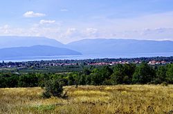 Nakolec with Lake Prespa in the background