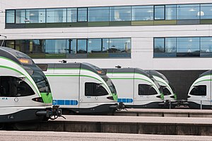 Trains at Helsinki station in 2015