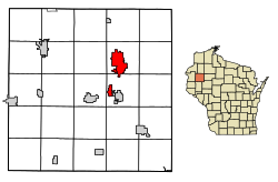 Location of Rice Lake in Barron County, Wisconsin