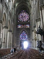 Notre-Dame de Reims, Mittelschiff mit Westrosn, nach 1252