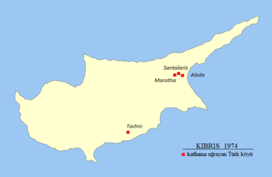 Kıbrıs Türklerine yapılan en büyük katliamların konumları
