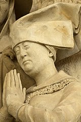 Darstellung der Maria von Loon-Heinsberg auf dem Prunkgrab Engelbrecht I. von Nassau in der Grote Kerk zu Breda[11]