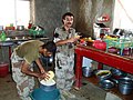 Iraqi soldiers preparing meal