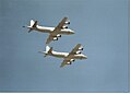 Formation of two P-3B Orion maritime patrol aircraft of 353 squadron over Athens, overflying the military parade of 2007-03-25.