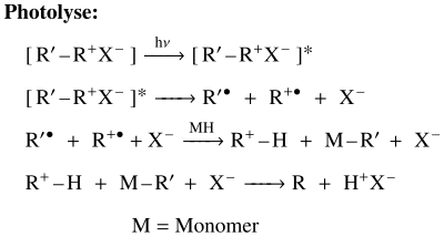 Photolyse des kationischen Photoinitiators