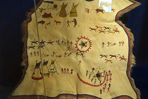 Bemaltes Elchfell der Siksika, Kanada (spätes 19. Jahrhundert)
