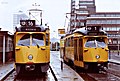 De lijnen 1 en 16 op de Turfmarkt in 1983. Lijn 1 reed tijdelijk naar Voorburg vanwege werkzaamheden.