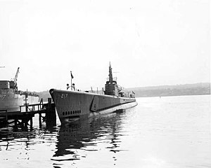 Guardfish (SS-217) after launching.