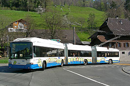 Een van de drie bussen van VBL in Luzern