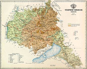 Poziția localității Comitatul Veszprém