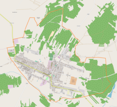 Mapa konturowa Zelowa, po lewej znajduje się punkt z opisem „Herbertów”