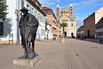 Speyer: „Jakobspilger“ (Bronzeguss von Martin Mayer)
