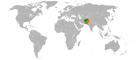 Afghanistan (groen) en Pakistan (oranje).