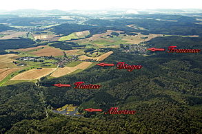 Albertsee, Hautsee, Dönges, Frauensee (Luftbild Aug.2013)