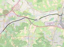 Spoorlijn Bettembourg - Esch-sur-Alzette op de kaart