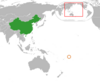 Location map for China and Samoa.