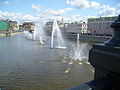 Fountains in the Vodootvodniy Canal (1996). seen from Luzhkov Bridge