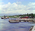 Boats on the shore of Lake Onega