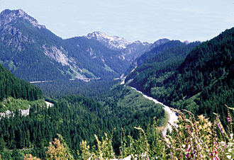 Die Interstate 90 über den Snoqualmie Pass