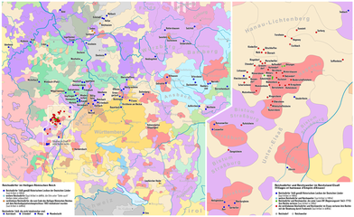 Verteilung der Reichsdörfer im Heiligen Römischen Reich