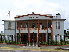 The town hall of Petit-Bourg, designed by architect Ali Tur