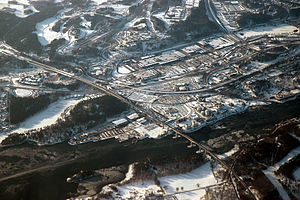 Södertälje városának panorámája