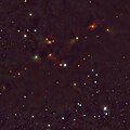 Wide view around SR 12 with VISTA, showing many young stars in the Ophiuchus dark clouds. SR 12 is the blue star at the center and SR 12c is the faint blue "star" below SR 12.