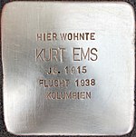 Stolperstein für Kurt Ems