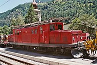 HGe 4/4 der Brig-Visp-Zermatt-Bahn (BVZ) für 11 kV und 16⅔ Hz Wechsel­span­nung mit vier Fahrmotoren und Tatzlagerantrieb (1929)