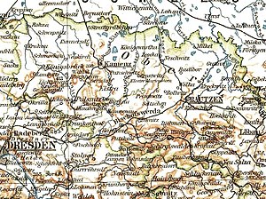 Lage der Amtshauptmannschaft Bautzen 1905